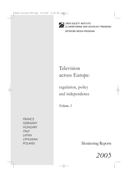 Television across Europe: regulation, policy and independence