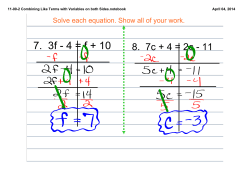 11-00-2 Combining Like Terms with Variables on both Sides.notebook