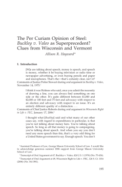 Buckley v. Valeo as Superprecedent?