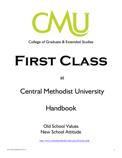 FirstClass Handbook - Central Methodist University