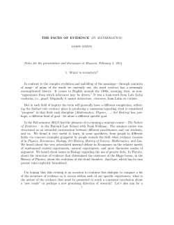 THE FACES OF EVIDENCE - Harvard Math Department