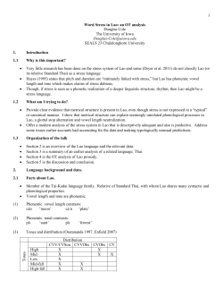 Word stress in Laotian, an OT analysis