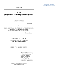 Brief of respondent for Snyder v. Phelps, 09-751