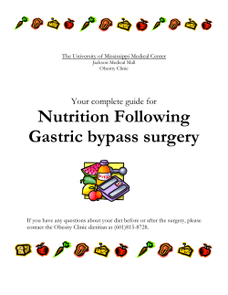 Nutrition Following Gastric bypass surgery