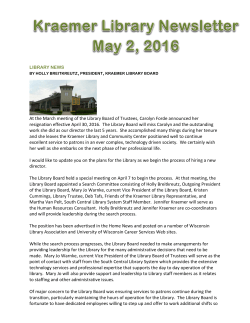 At the March meeting of the Library Board of Trustees, Carolyn