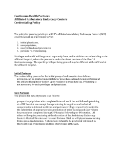 Affiliated Ambulatory Endoscopy Centers Credentialing Policy
