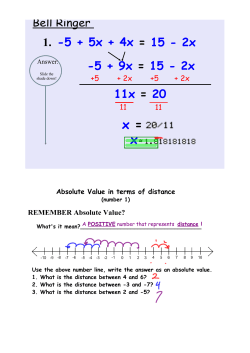 1. -5 + 5x + 4x = 15 - 2x -5 + 9x = 15