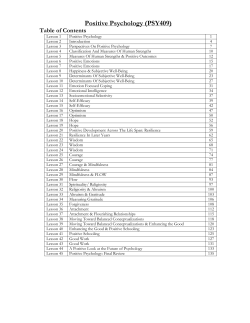 Positive Psychology (PSY409) - VULMS.edu.pk