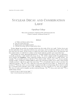 Nuclear Decay and Conservation Laws