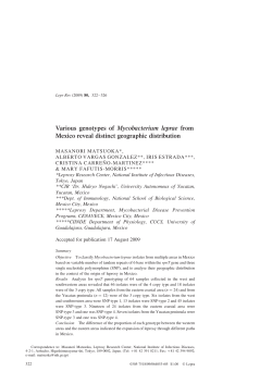 322 Various genotypes of Mycobacterium leprae from Mexico reveal