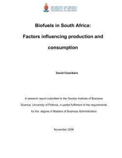 Biofuels in South Africa: Factors influencing production