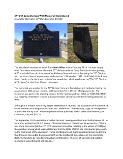 37th DVA Camp Sheridan WWI Memorial Remembered by Mandy