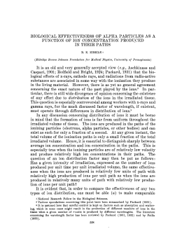 BIOLOGICAL EFFECTIVENESS OF ALPHA PARTICLES AS A