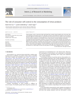 The role of consumer self-control in the consumption of virtue products