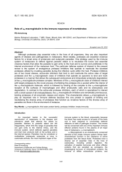 Role of &alpha;2-macroglobulin in the immune responses of invertebrates