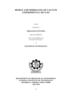 design and modelling of vacuum experimental set-ups