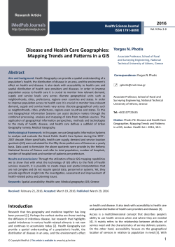 Disease and Health Care Geographies: Mapping Trends and