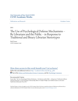 The Use of Psychological Defense Mechanisms – By Librarians and