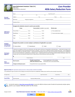 Core Provider 403b Salary Reduction Form