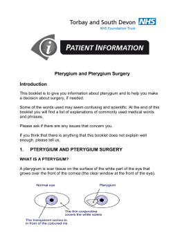 Pterygium and Pterygium Surgery - Torbay and South Devon NHS