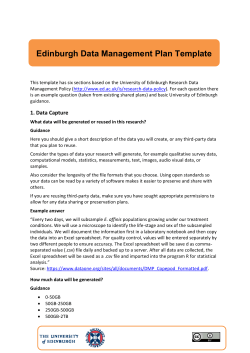 University of Edinburgh Data Management Plan template