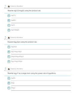 Rewrite log(12)+log(5) using the product rule. Expand log (xyz