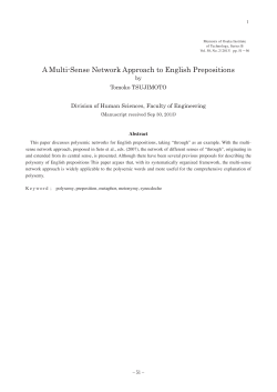A Multi-Sense Network Approach to English Prepositions