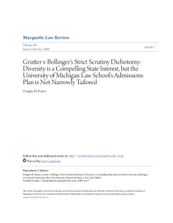 Grutter v. Bollinger`s Strict Scrutiny Dichotomy