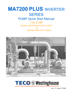 MA7200 PLUS 1-2 HP Pump Quick Start Guide Rev 5