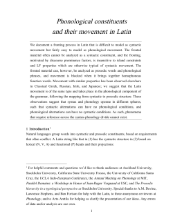 Phonological constituents and their movement in Latin