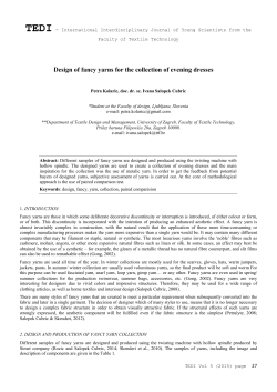 Design of fancy yarns for the collection of evening dresses