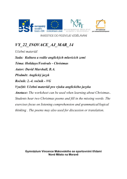 A Christmas Carol poem by G - Gymnázium Vincence Makovského