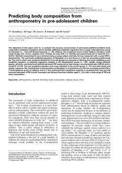 Predicting body composition from anthropometry in