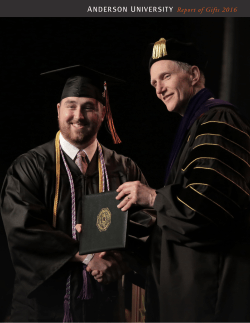 ANDERSON UNIVERSITY Report of Gifts 2016