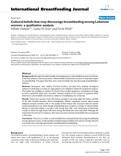 Cultural beliefs that may discourage breastfeeding among