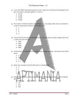 TCS Placement Paper – 13