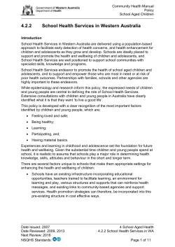 School Health Services in Western Australia