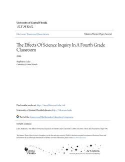 The Effects Of Science Inquiry In A Fourth Grade Classroom
