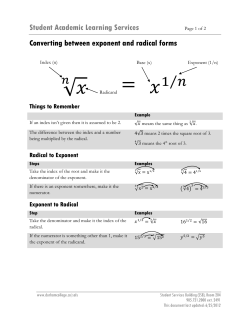 Exponent to Radical