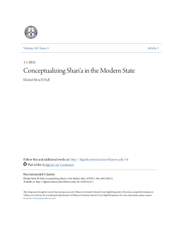 Conceptualizing Shari`a in the Modern State