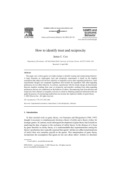 How to identify trust and reciprocity