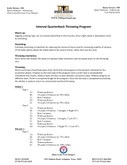Quarterback Interval Throwing Program