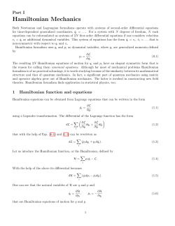 Hamiltonian Mechanics