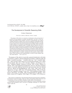 The Development of Scientific Reasoning Skills