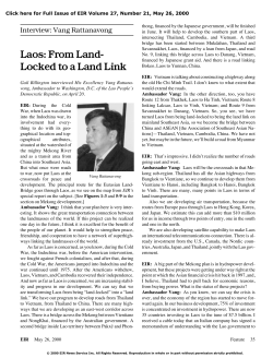 Laos: From Land-Locked to a Land Link