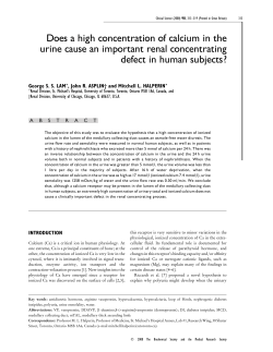 Does a high concentration of calcium in the urine