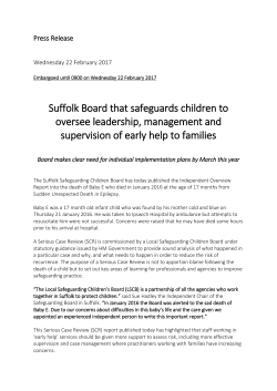 Suffolk Board that safeguards children to oversee leadership