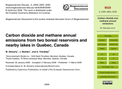 Carbon dioxide and methane annual emissions from two boreal