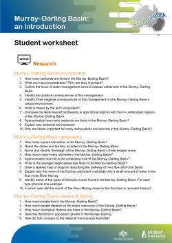 Murray&ndash;Darling Basin: an introduction Student worksheet Research