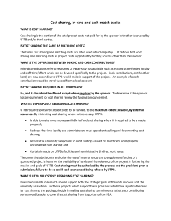 Cost sharing, cash match and in-kind basics